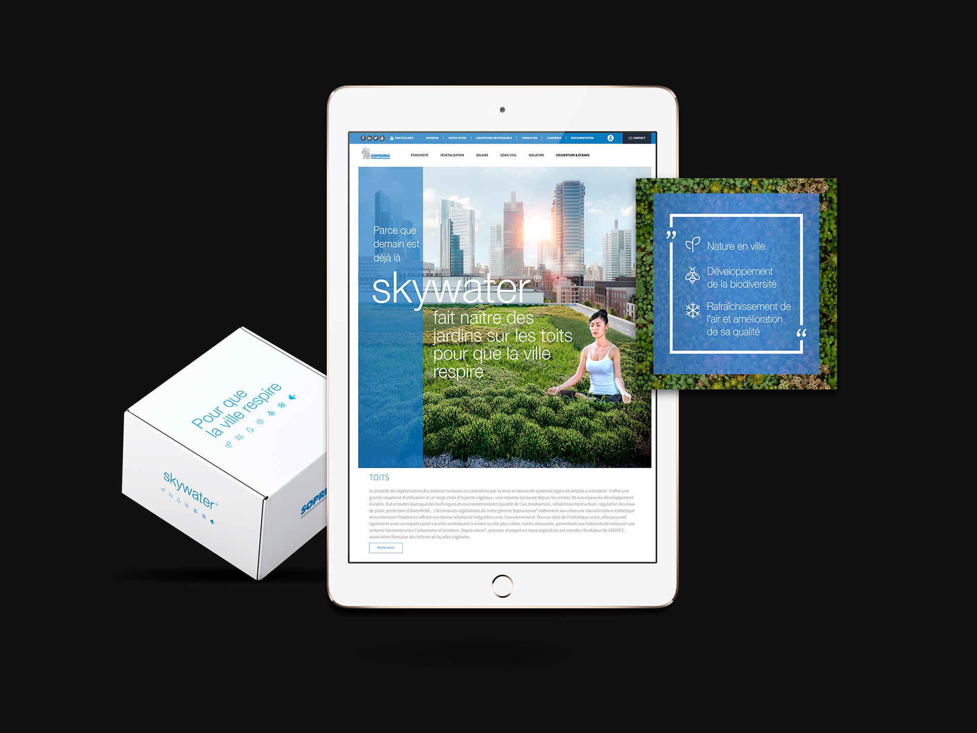 Soprema - Landing page, vidéo RS et kit presse