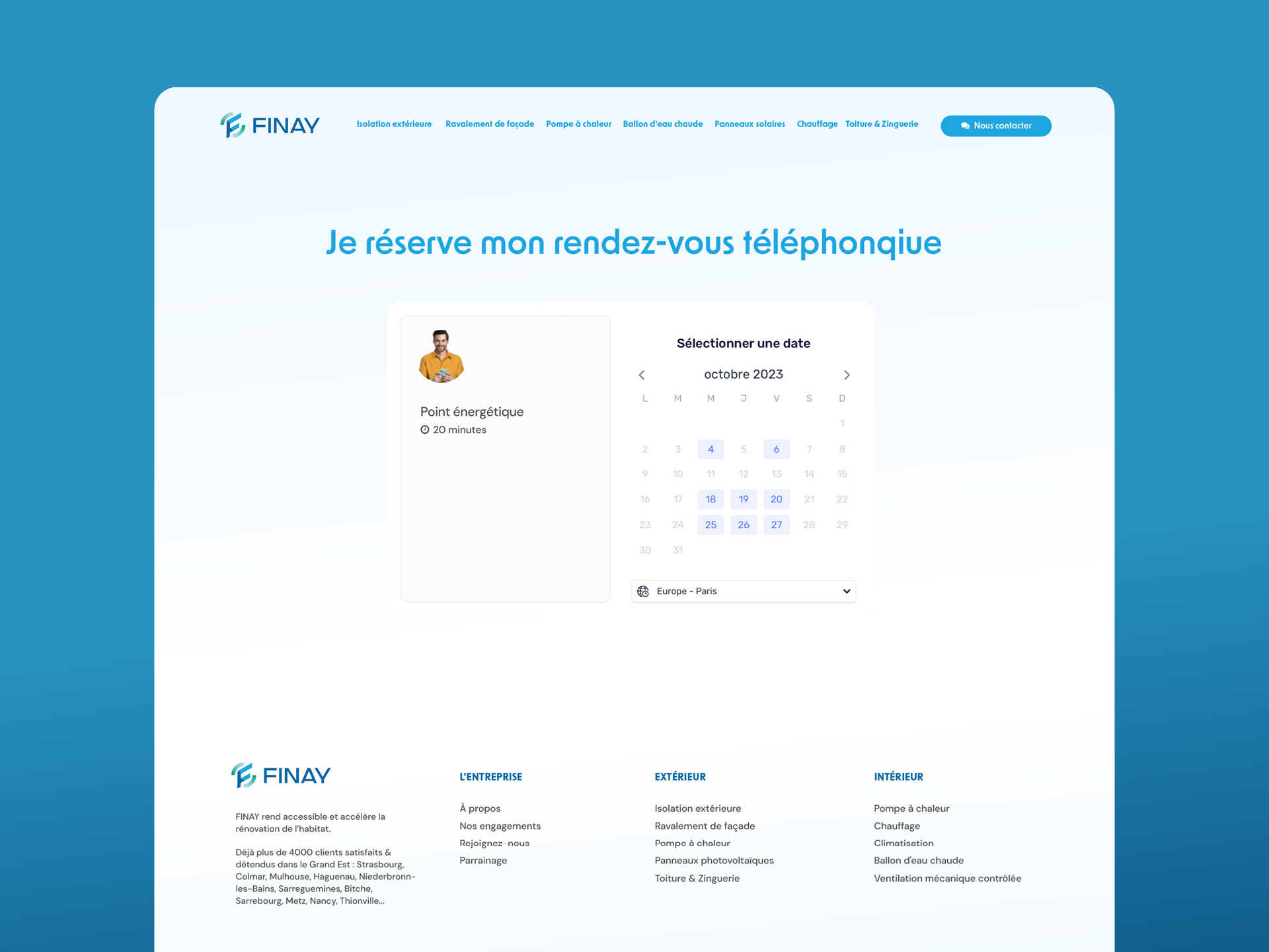 Site web et plateforme digitale générateur de leads pour FINAY